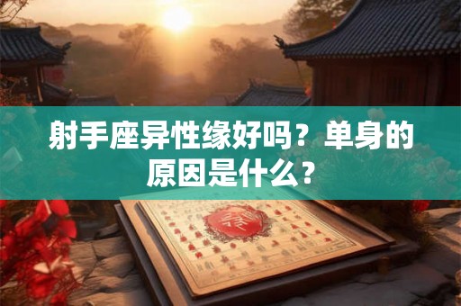 射手座异性缘好吗？单身的原因是什么？