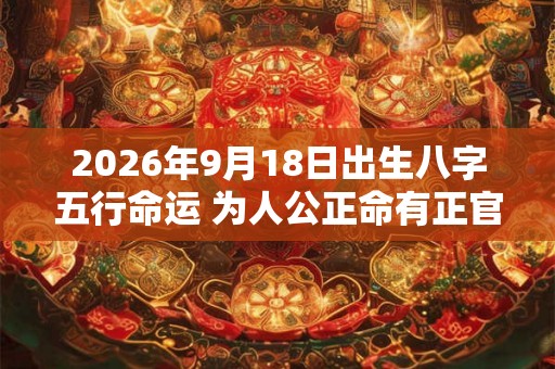 2026年9月18日出生八字五行命运 为人公正命有正官