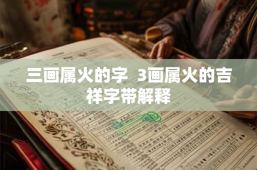 三画属火的字  3画属火的吉祥字带解释