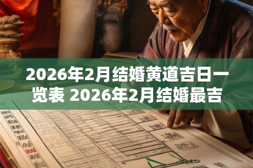 2026年2月结婚黄道吉日一览表 2026年2月结婚最吉利的日子