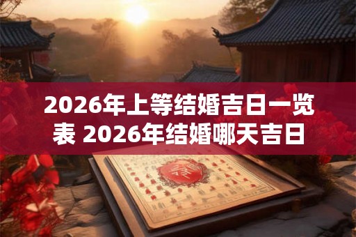 2026年上等结婚吉日一览表 2026年结婚哪天吉日