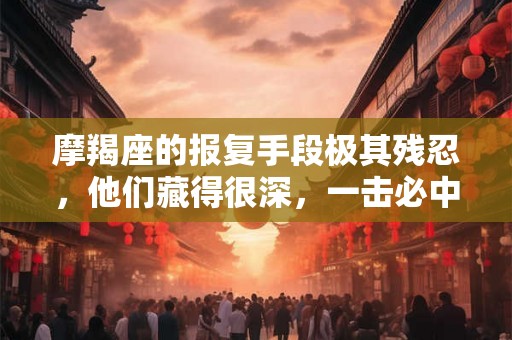 摩羯座的报复手段极其残忍，他们藏得很深，一击必中！