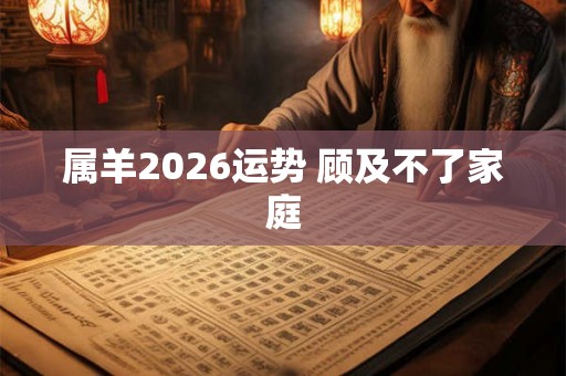属羊2026运势 顾及不了家庭 属羊2026运势 顾及不了家庭