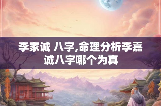 李家诚 八字,命理分析李嘉诚八字哪个为真 李家诚 八字,命理分析李嘉诚八字哪个为真