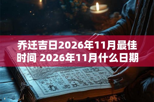 乔迁吉日2026年11月最佳时间 2026年11月什么日期是乔迁吉日最佳时间
