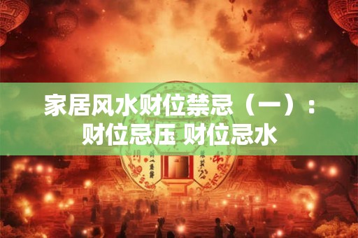 家居风水财位禁忌（一）：财位忌压 财位忌水