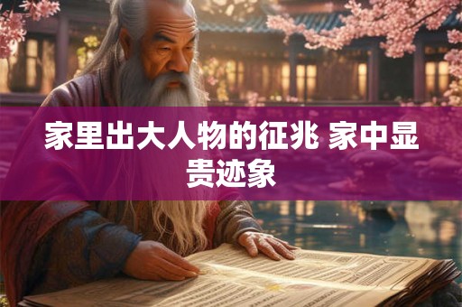 家里出大人物的征兆 家中显贵迹象