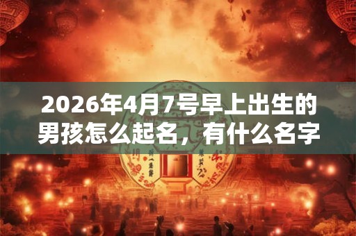 2026年4月7号早上出生的男孩怎么起名，有什么名字推荐？