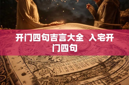 开门四句吉言大全  入宅开门四句