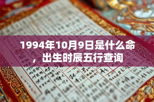 1994年10月9日是什么命，出生时辰五行查询