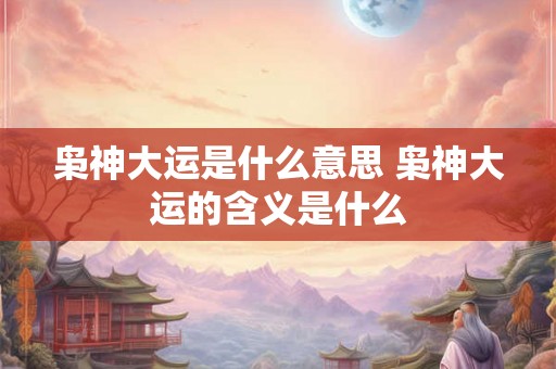 枭神大运是什么意思 枭神大运的含义是什么