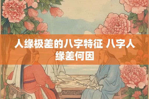 人缘极差的八字特征 八字人缘差何因