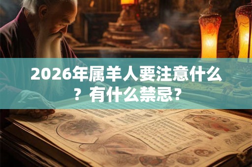 2026年属羊人要注意什么？有什么禁忌？