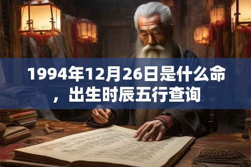 1994年12月26日是什么命,出生时辰五行查询 1994年12月26日是什么命,出生时辰五行查询