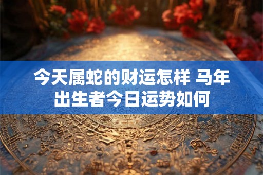 今天属蛇的财运怎样 马年出生者今日运势如何