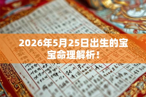 2026年5月25日出生的宝宝命理解析！