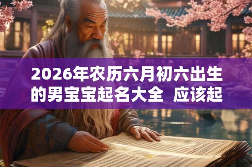 2026年农历六月初六出生的男宝宝起名大全  应该起什么名字