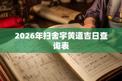 2026年扫舍宇黄道吉日查询表