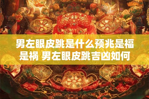 男左眼皮跳是什么预兆是福是祸 男左眼皮跳吉凶如何