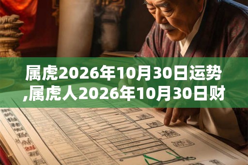 属虎2026年10月30日运势,属虎人2026年10月30日财运,生肖虎2026年10月30日运势
