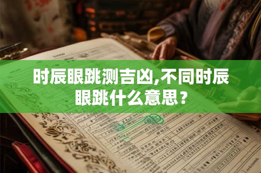 时辰眼跳测吉凶,不同时辰眼跳什么意思？