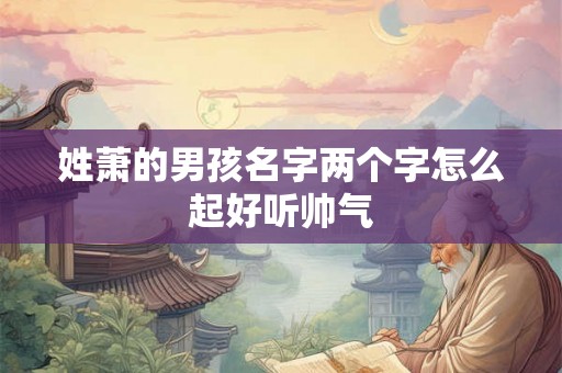 姓萧的男孩名字两个字怎么起好听帅气
