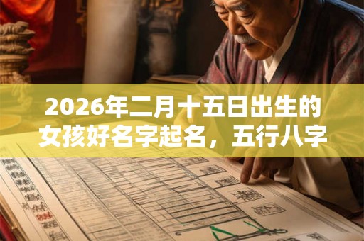 2026年二月十五日出生的女孩好名字起名，五行八字起名大全
