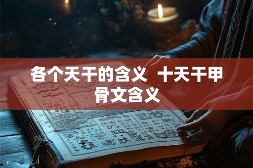 各个天干的含义  十天干甲骨文含义