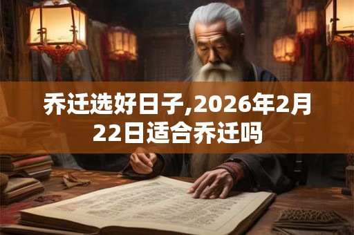 乔迁选好日子,2026年2月22日适合乔迁吗