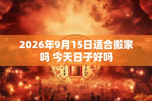 2026年9月15日适合搬家吗 今天日子好吗