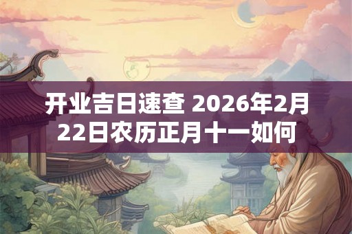 开业吉日速查 2026年2月22日农历正月十一如何