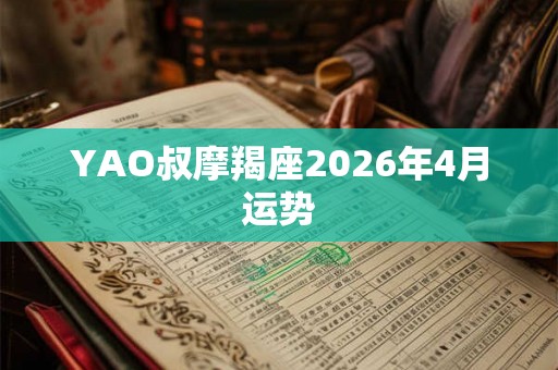 YAO叔摩羯座2026年4月运势