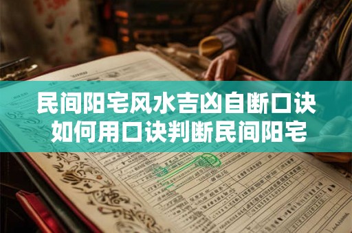 民间阳宅风水吉凶自断口诀 如何用口诀判断民间阳宅风水吉凶 民间阳宅风水吉凶自断口诀 如何用口诀判断民间阳宅风水吉凶