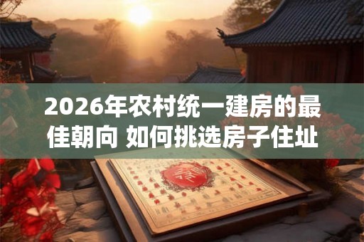 2026年农村统一建房的最佳朝向 如何挑选房子住址