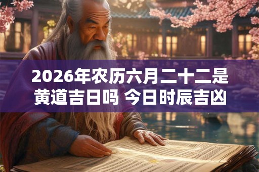 2026年农历六月二十二是黄道吉日吗 今日时辰吉凶 2026年农历六月二十二是黄道吉日吗 今日时辰吉凶