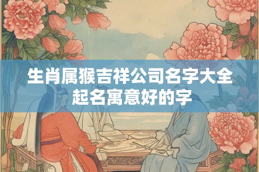 生肖属猴吉祥公司名字大全 起名寓意好的字