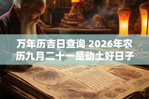 万年历吉日查询 2026年农历九月二十一是动土好日子吗