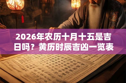 2026年农历十月十五是吉日吗？黄历时辰吉凶一览表