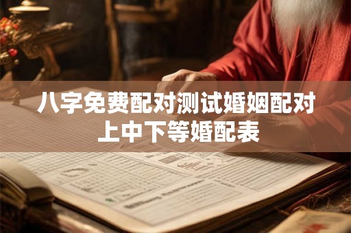 八字免费配对测试婚姻配对 上中下等婚配表