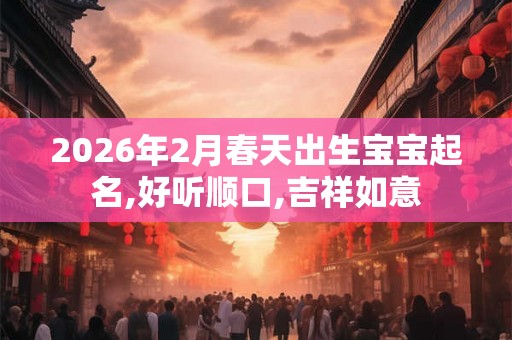 2026年2月春天出生宝宝起名,好听顺口,吉祥如意 2026年2月春天出生宝宝起名,好听顺口,吉祥如意