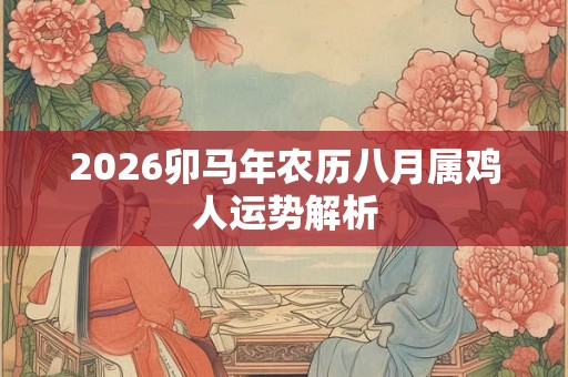 2026卯马年农历八月属鸡人运势解析