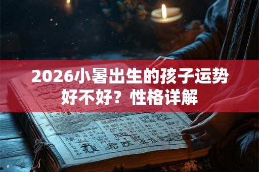 2026小暑出生的孩子运势好不好？性格详解