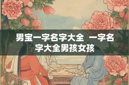 男宝一字名字大全  一字名字大全男孩女孩