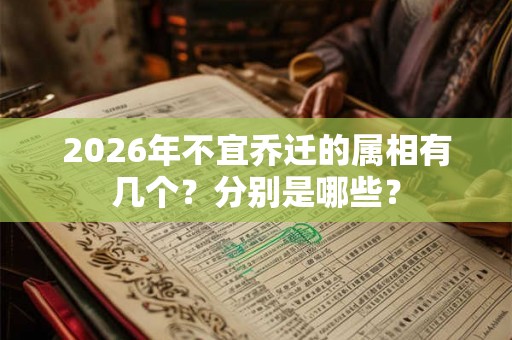 2026年不宜乔迁的属相有几个？分别是哪些？