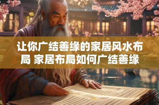 让你广结善缘的家居风水布局 家居布局如何广结善缘