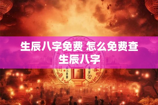 生辰八字免费 怎么免费查生辰八字