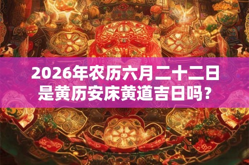 2026年农历六月二十二日是黄历安床黄道吉日吗？