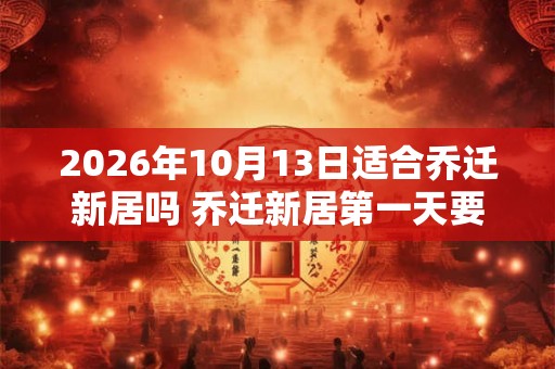 2026年10月13日适合乔迁新居吗 乔迁新居第一天要注意什么