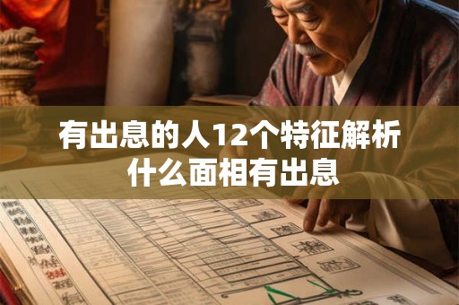 有出息的人12个特征解析 什么面相有出息