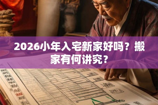 2026小年入宅新家好吗？搬家有何讲究？